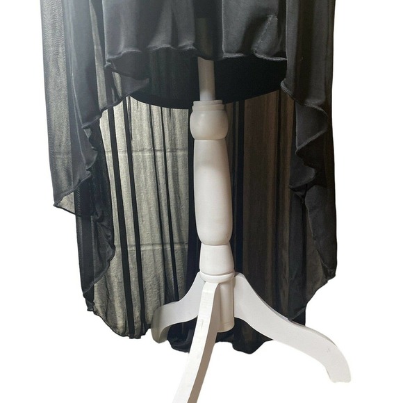 Pompous Girly Womens Sz 18W Black Cocktail Party Dress Sequin Chiffon High Low - Picture 3 of 10